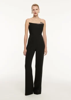 Ready To Wear|Ready To Wear Roland Mouret Strapless Wool Silk Embellished Top