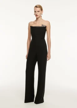 Ready To Wear|Ready To Wear Roland Mouret Strapless Wool Silk Embellished Top