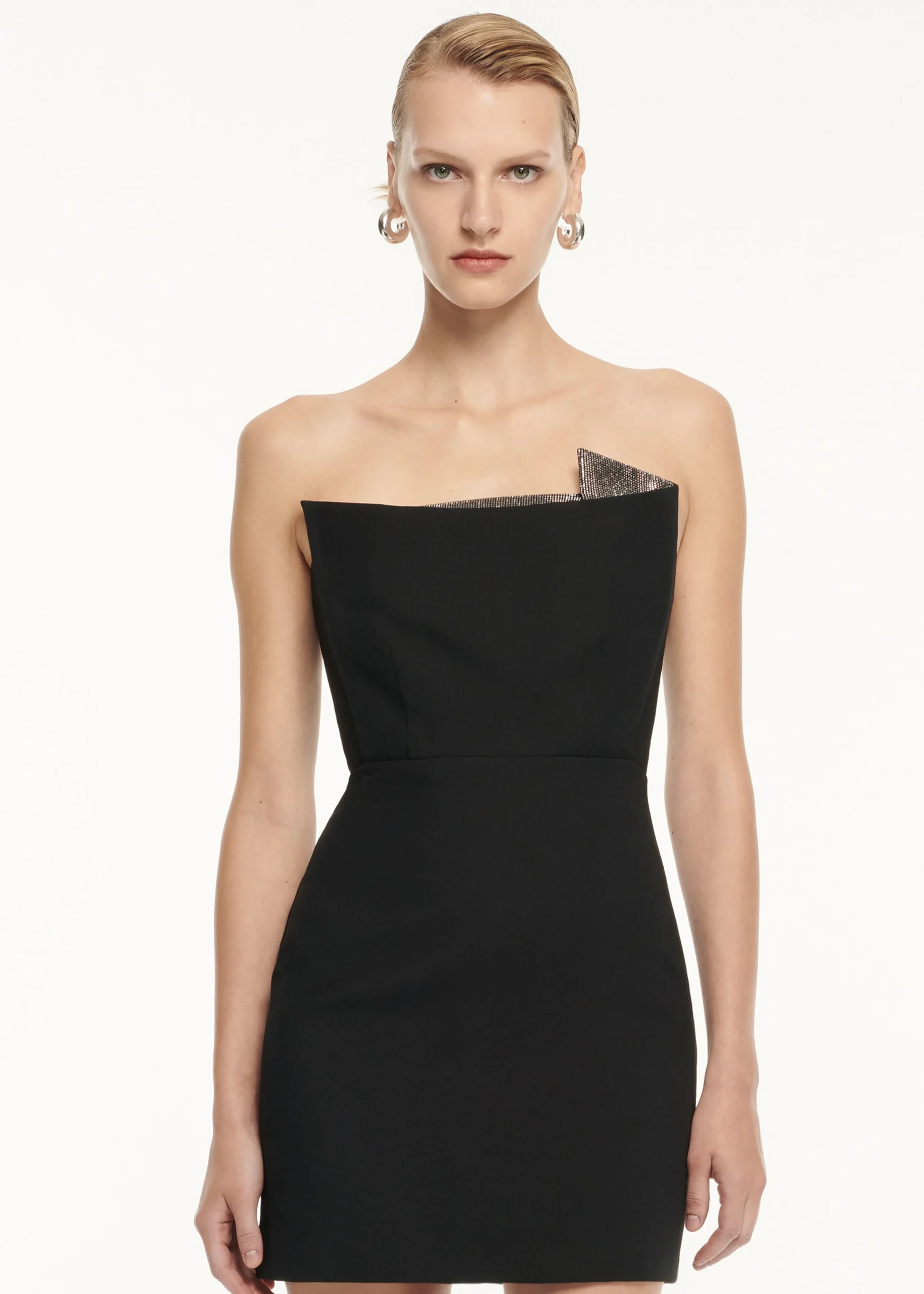 Ready To Wear|Ready To Wear Roland Mouret Strapless Wool Silk Embellished Mini Dress