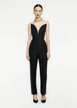 Ready To Wear|Ready To Wear Roland Mouret Strapless Wool Silk Jumpsuit Black