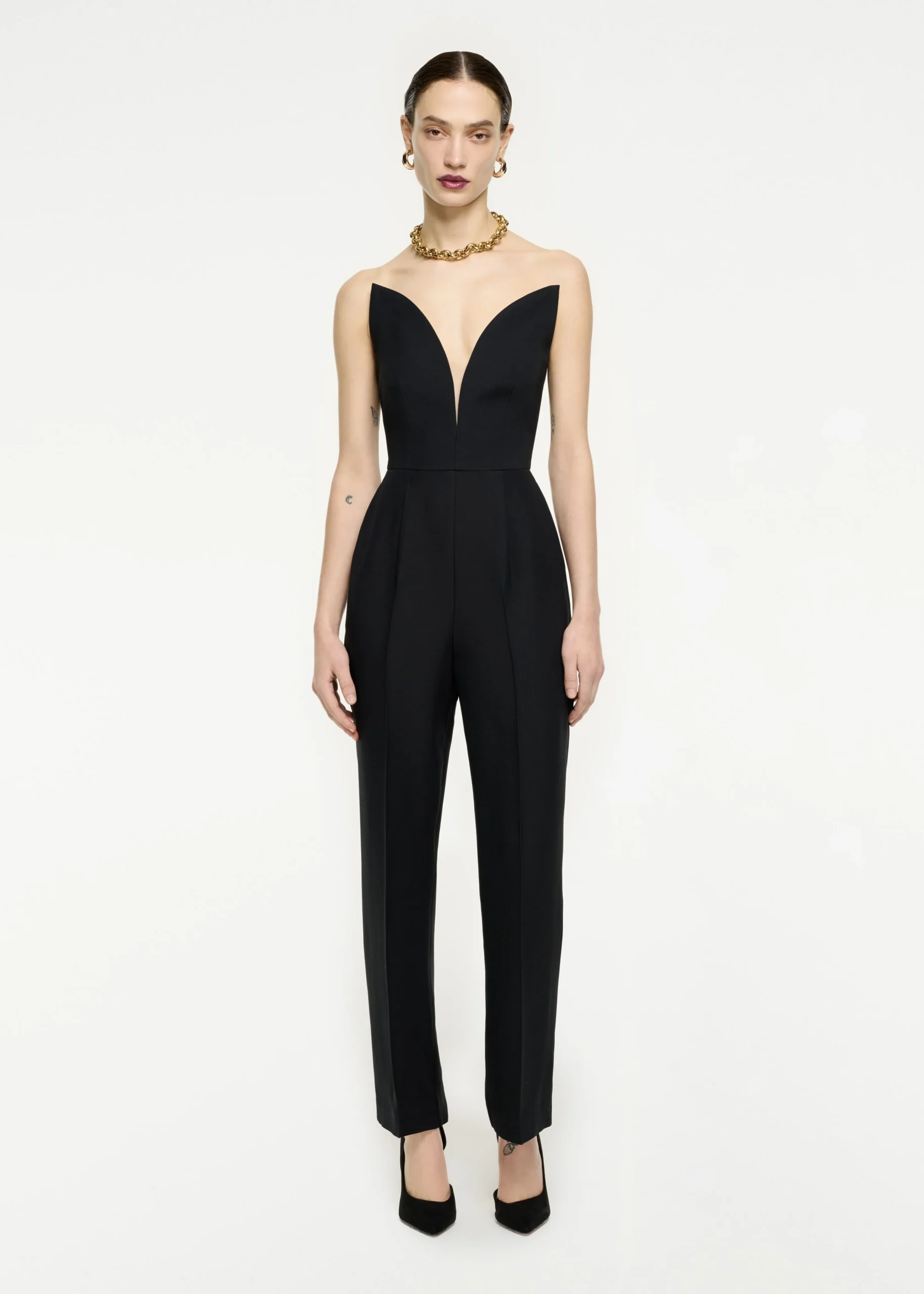Ready To Wear|Ready To Wear Roland Mouret Strapless Wool Silk Jumpsuit Black