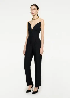 Ready To Wear|Ready To Wear Roland Mouret Strapless Wool Silk Jumpsuit Black