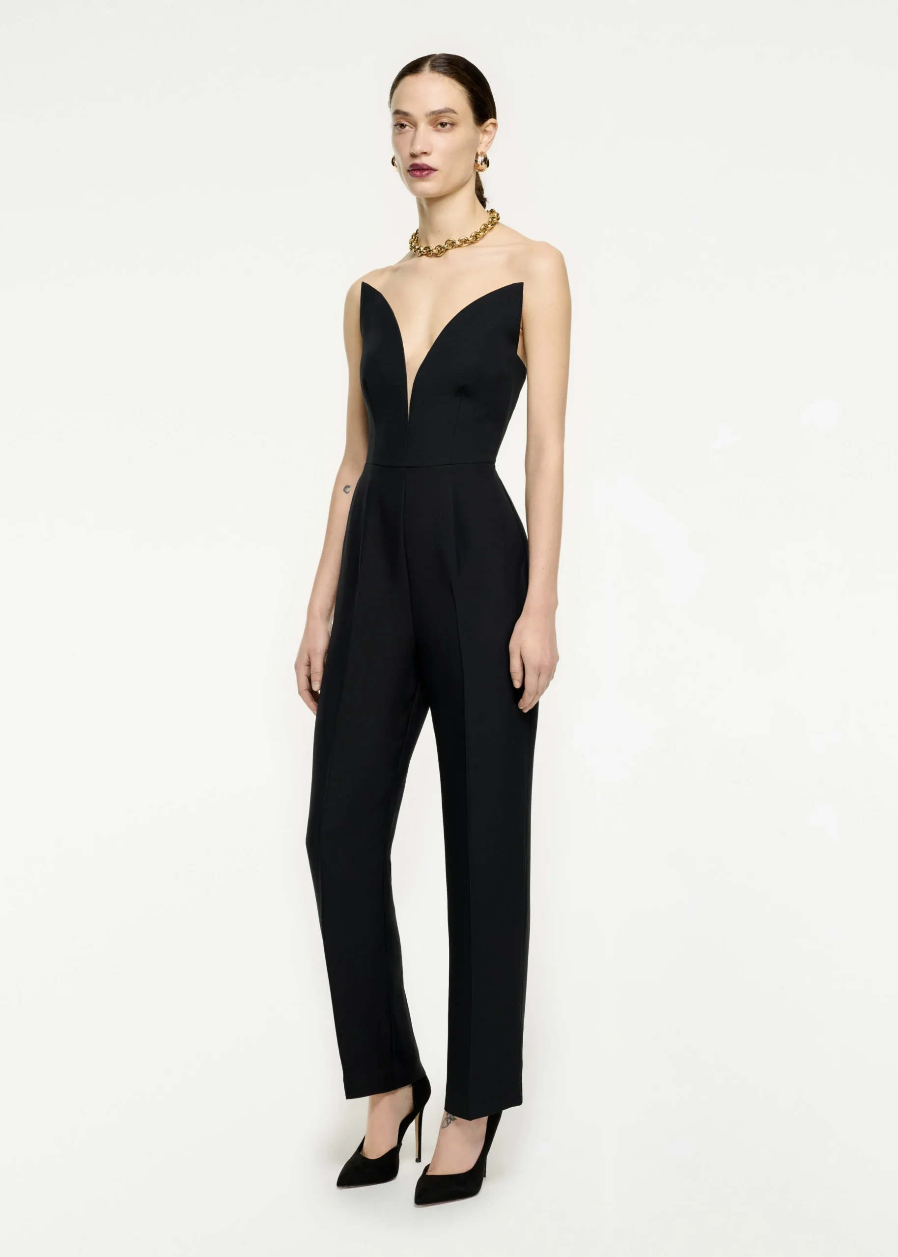 Ready To Wear|Ready To Wear Roland Mouret Strapless Wool Silk Jumpsuit Black