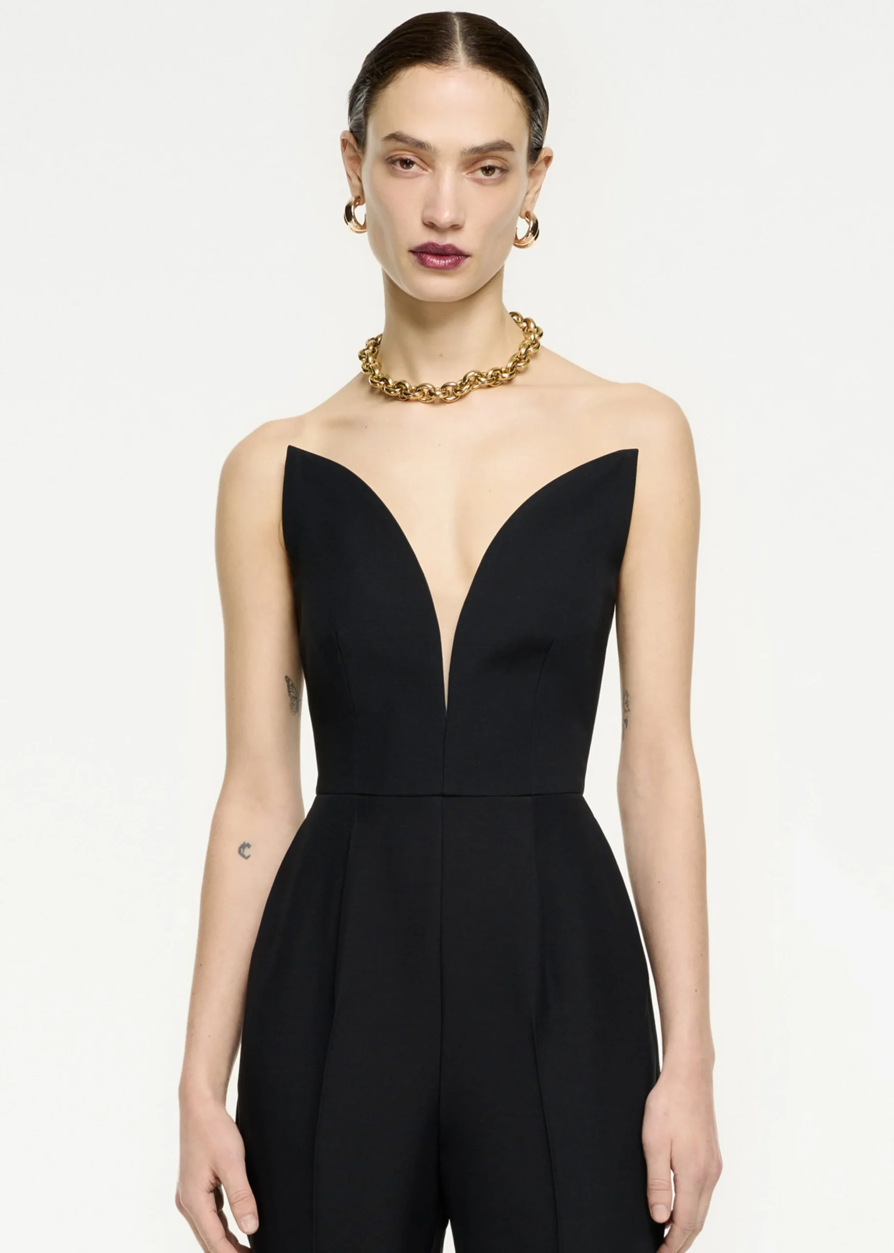 Ready To Wear|Ready To Wear Roland Mouret Strapless Wool Silk Jumpsuit Black