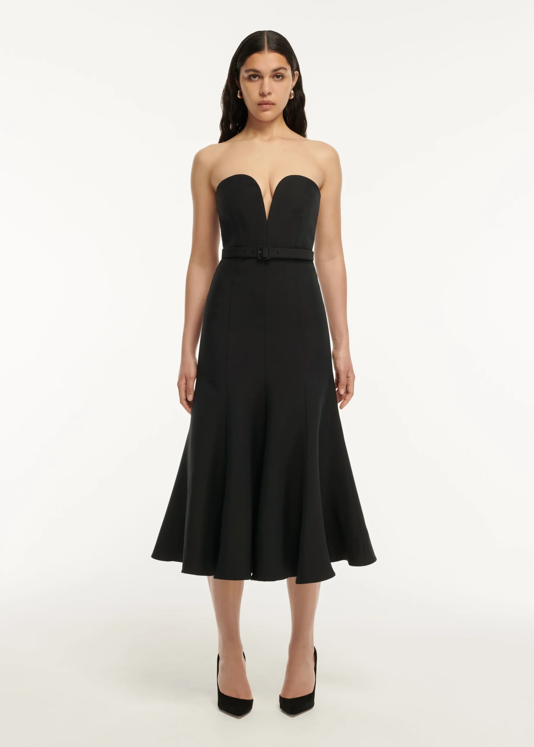Ready To Wear Roland Mouret Strapless Wool Silk Midi Dress