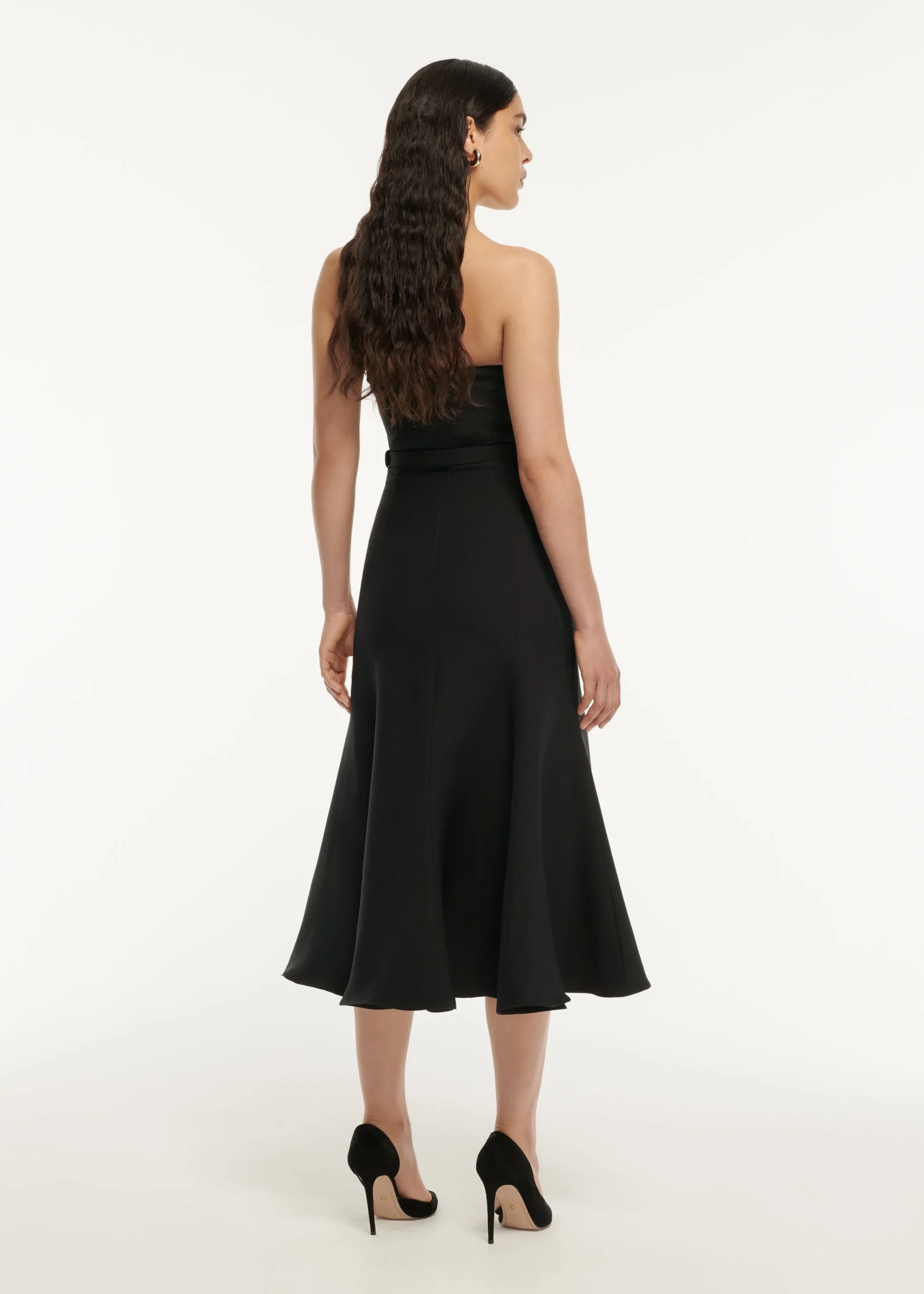 Ready To Wear Roland Mouret Strapless Wool Silk Midi Dress