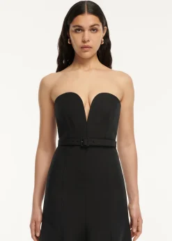 Ready To Wear Roland Mouret Strapless Wool Silk Midi Dress