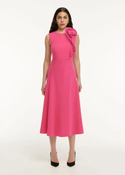 Ready To Wear|Ready To Wear Roland Mouret Stretch Cady Drape Detail Midi Dress