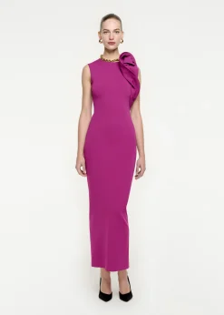 Ready To Wear|Ready To Wear Roland Mouret Structured Drape Knit Maxi Dress Purple