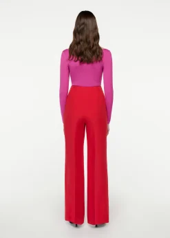 Ready To Wear|Ready To Wear|Ready To Wear Roland Mouret Wide Leg Silk Wool Trouser Red