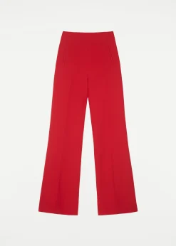 Ready To Wear|Ready To Wear|Ready To Wear Roland Mouret Wide Leg Silk Wool Trouser Red