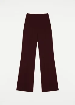 Ready To Wear|Ready To Wear|Ready To Wear Roland Mouret Wide Leg Stretch Cady Trouser Maroon