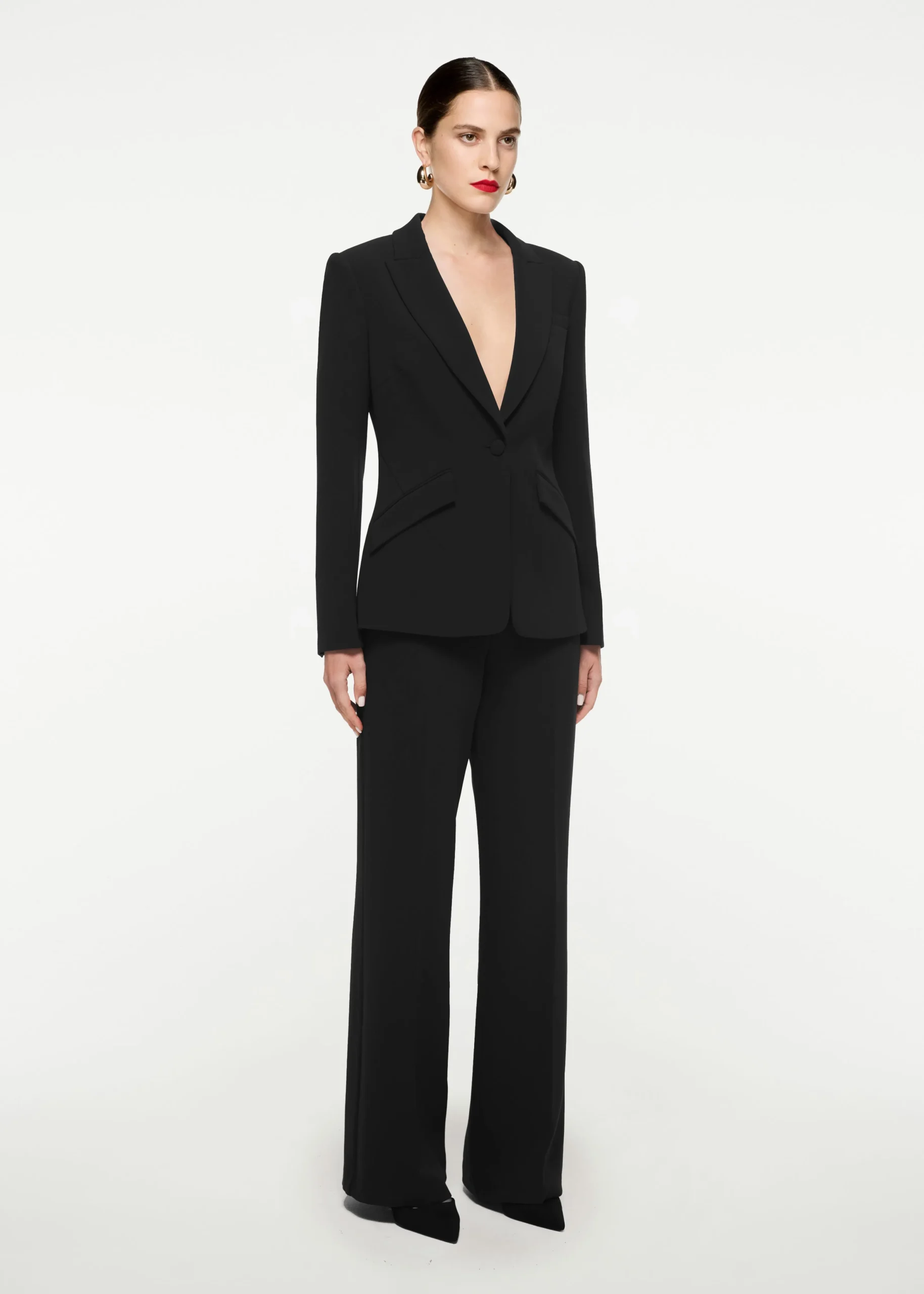 Ready To Wear|Ready To Wear|Ready To Wear Roland Mouret Wide Leg Stretch Cady Trouser Black