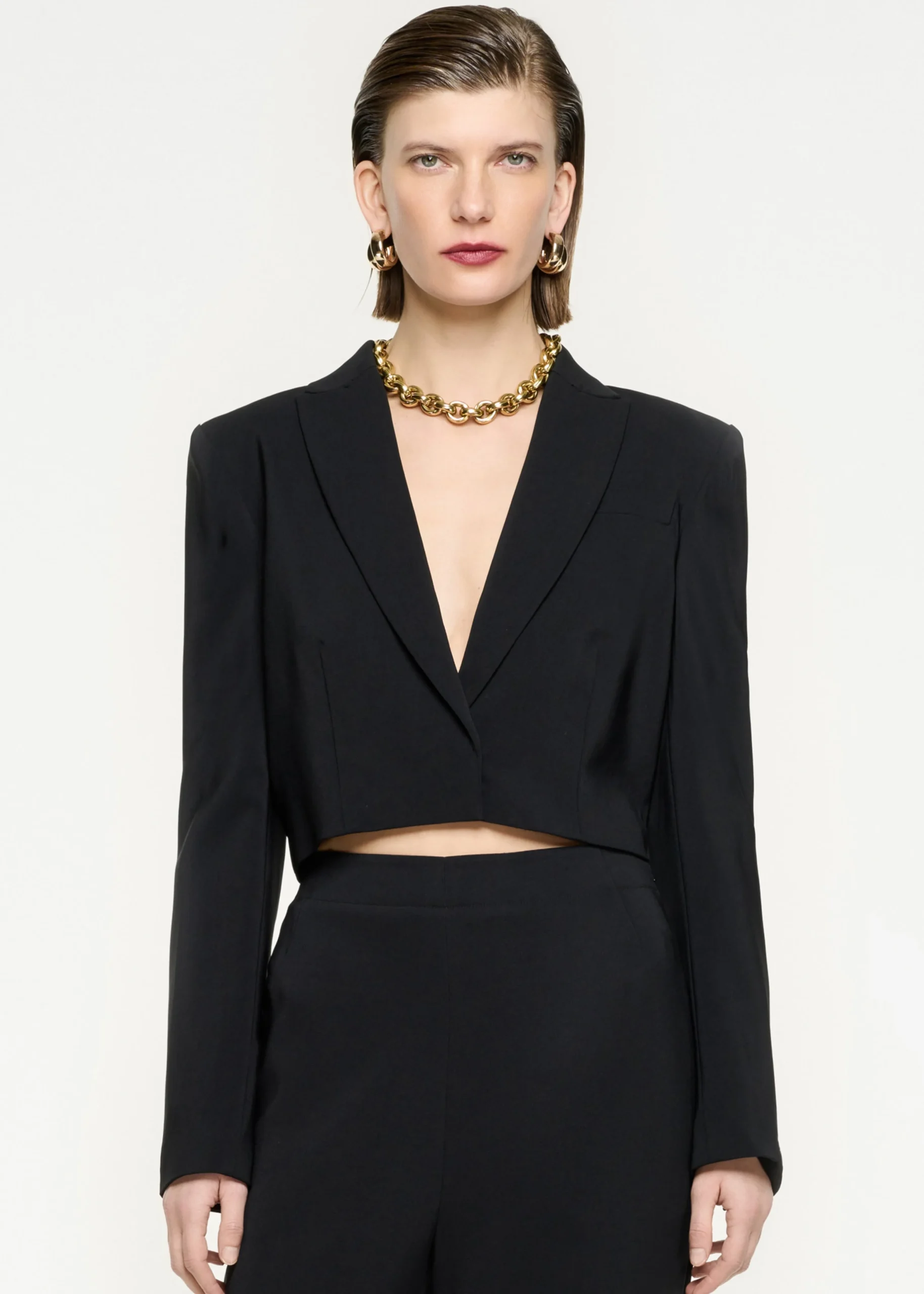 Ready To Wear|Ready To Wear|Ready To Wear Roland Mouret Wide Leg Stretch Cady Trouser Black