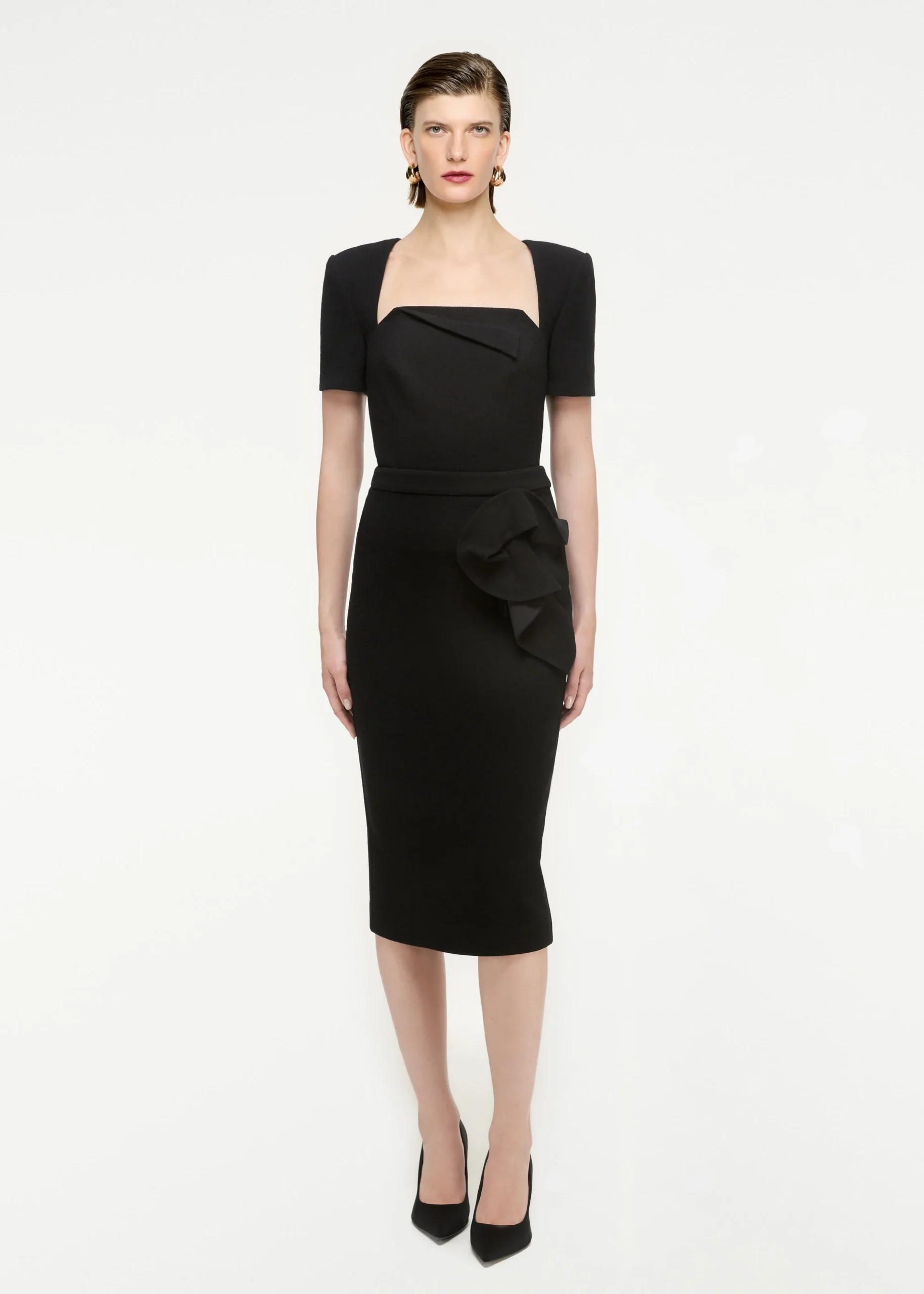 Ready To Wear|Ready To Wear|Ready To Wear Roland Mouret Wool Crepe Midi Skirt Black