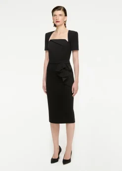 Ready To Wear|Ready To Wear|Ready To Wear Roland Mouret Wool Crepe Midi Skirt Black