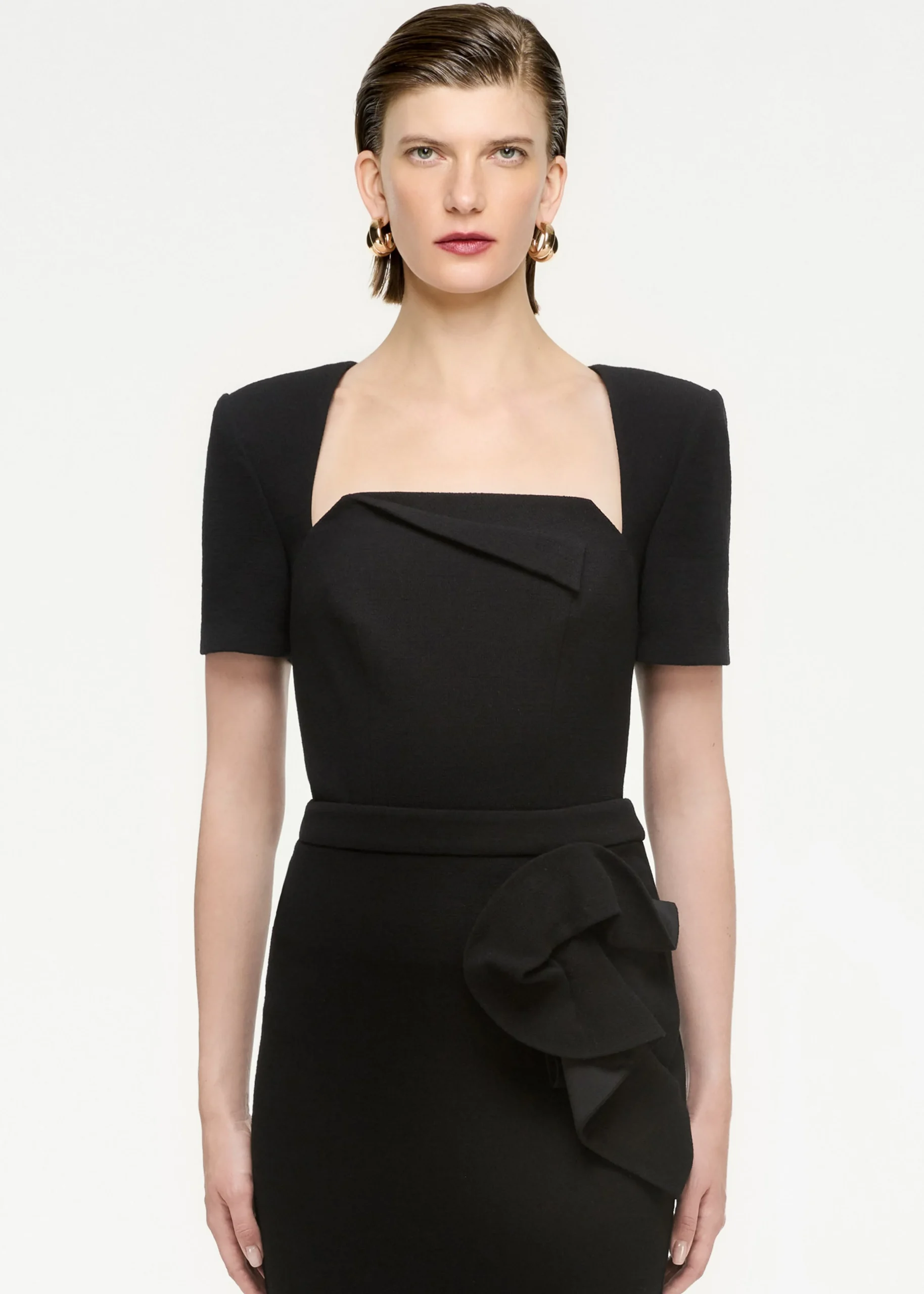 Ready To Wear|Ready To Wear|Ready To Wear Roland Mouret Wool Crepe Midi Skirt Black