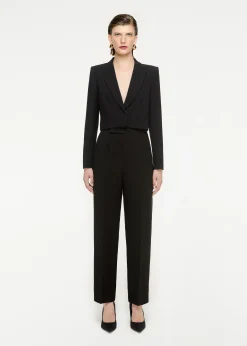 Ready To Wear|Ready To Wear|Ready To Wear Roland Mouret Wool Silk Cropped Jacket Black