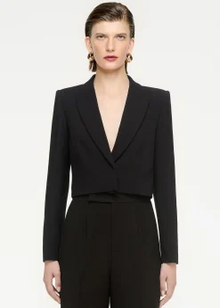 Ready To Wear|Ready To Wear|Ready To Wear Roland Mouret Wool Silk Cropped Jacket Black